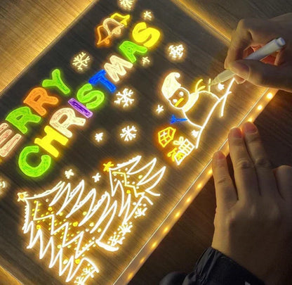 PIZARRA LED MAGICA + 7 PLUMOS NEON.